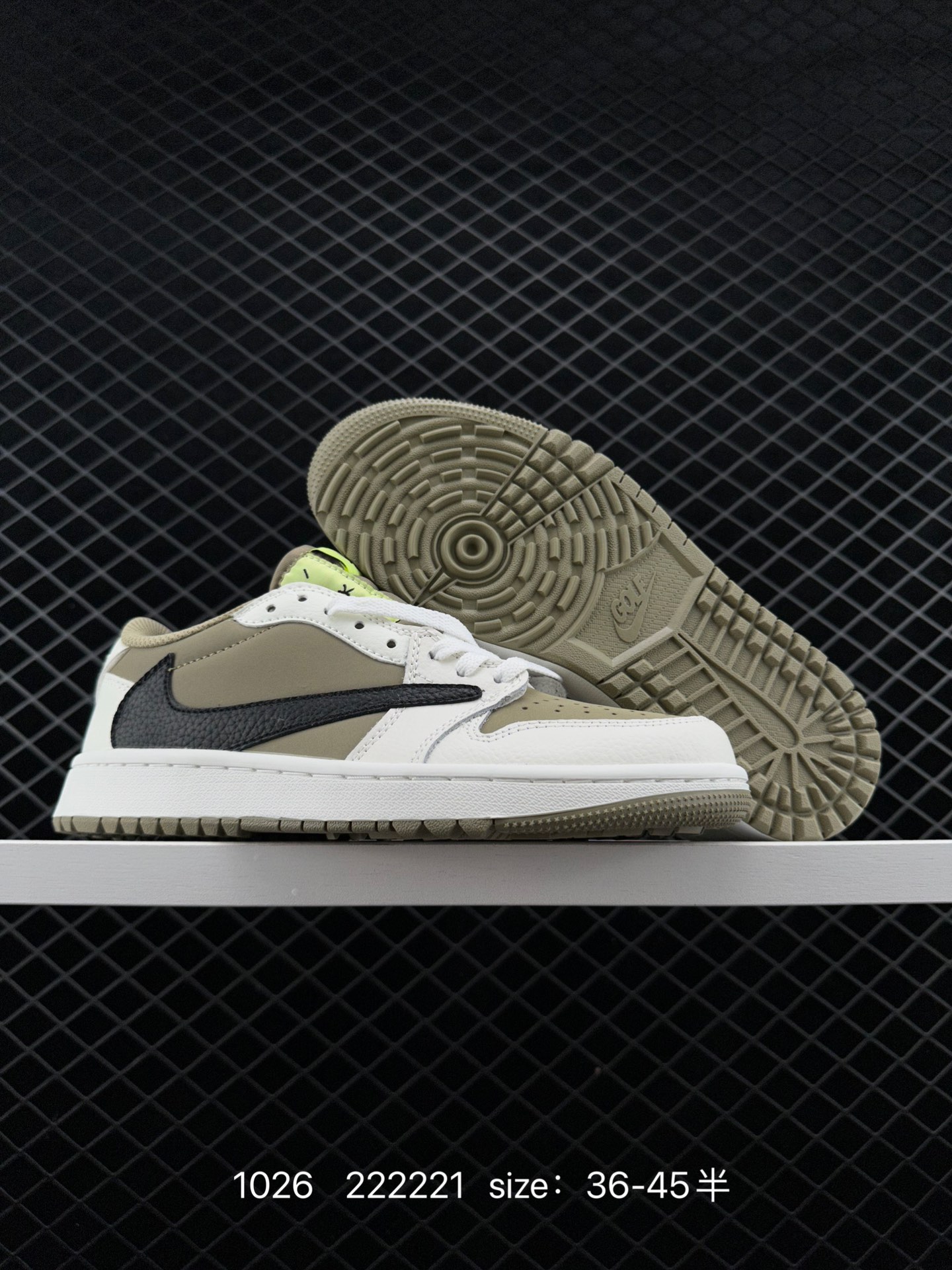 fragment design x Travis Scott x Nike Air Jordan 1 Low OG SP”Black/Green Toe“
